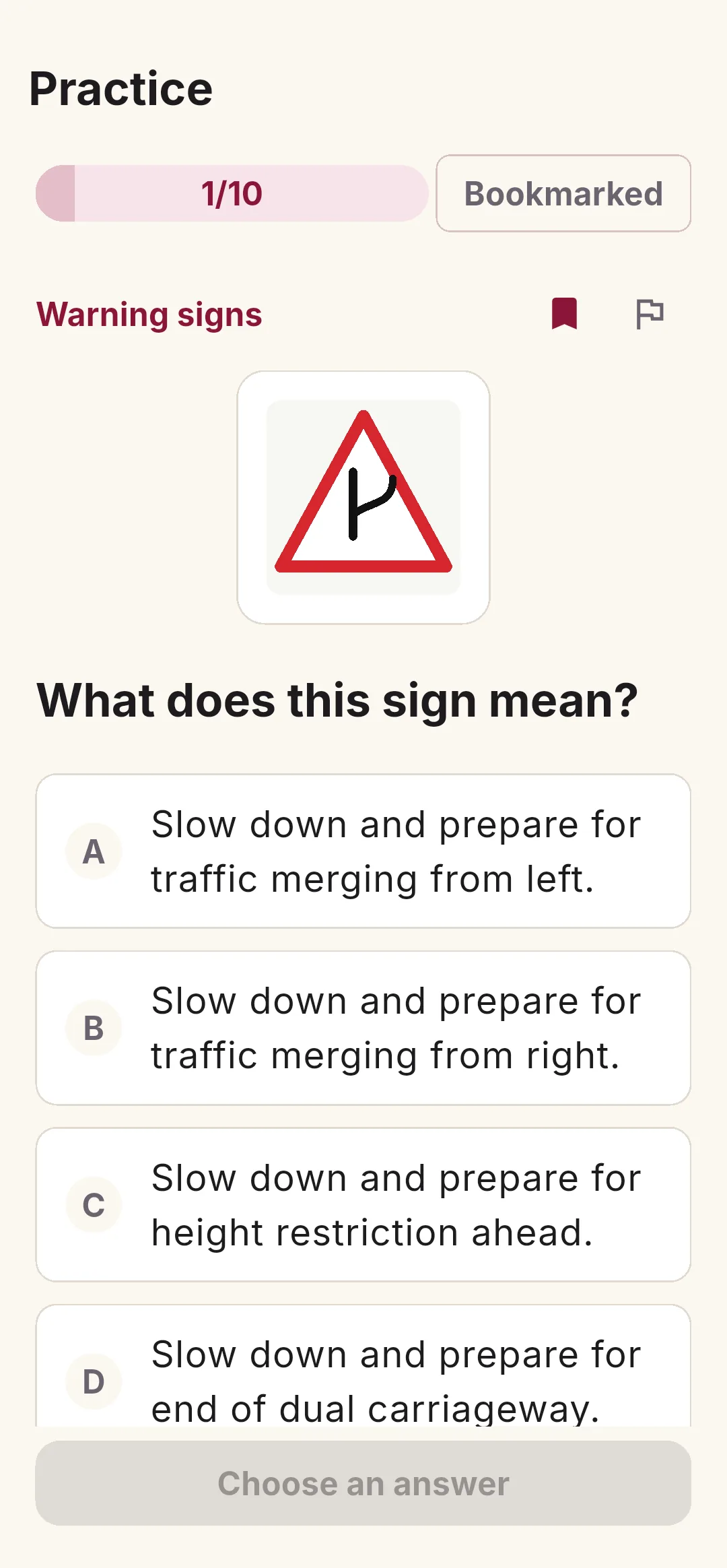 Practice question with answer choices and an explanation