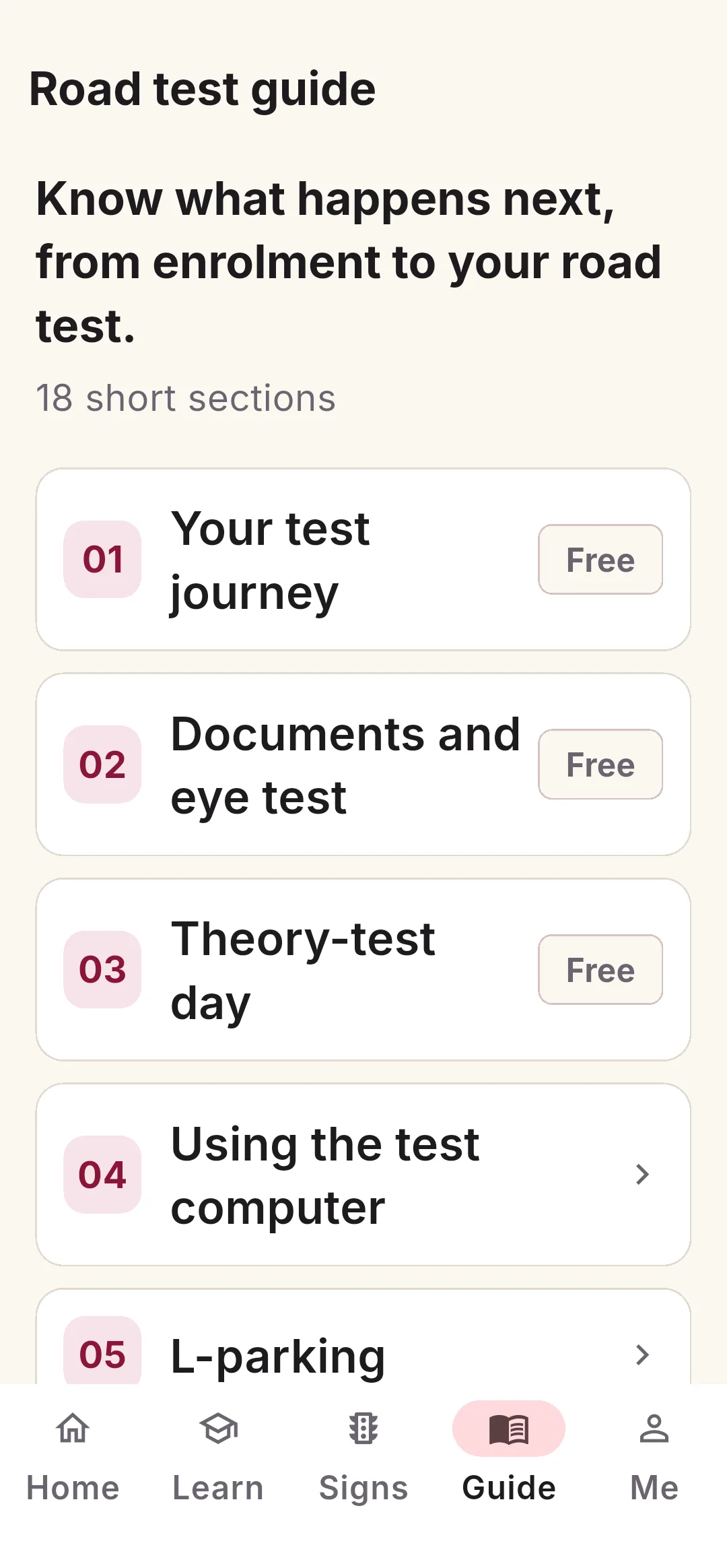 Road test guide and preparation topics